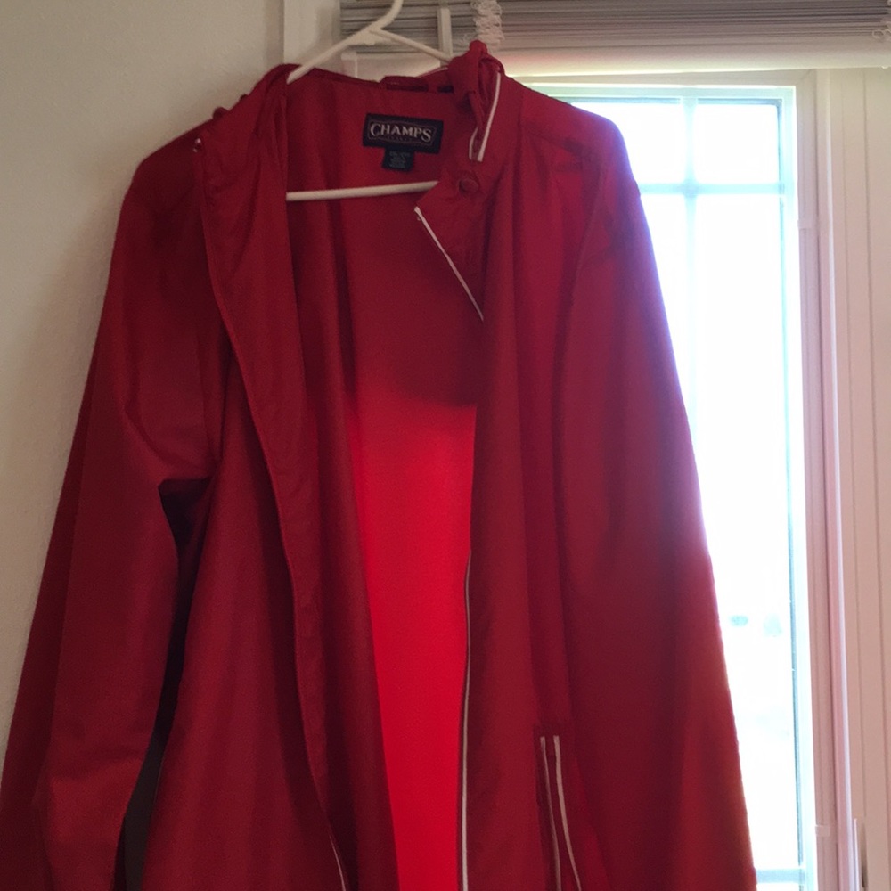 Red windbreaker